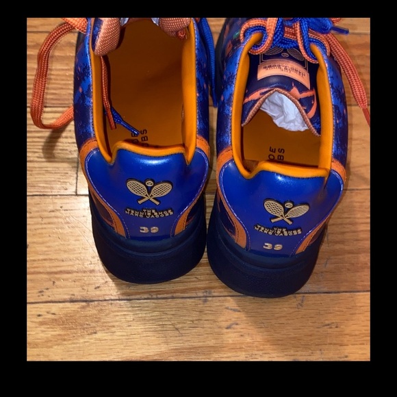 Marc Jacobs the tennis shoes Blue/ Orange eclipse multi Splash Sneakers size 9 - Picture 3 of 5